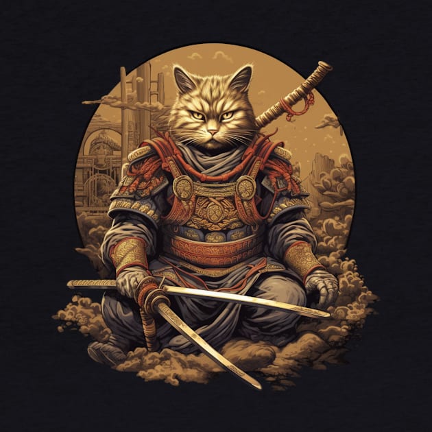 samurai ninja cat by Pestach